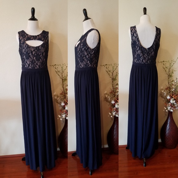 Morgan & Co. Navy Blue Prom Dress Size 10